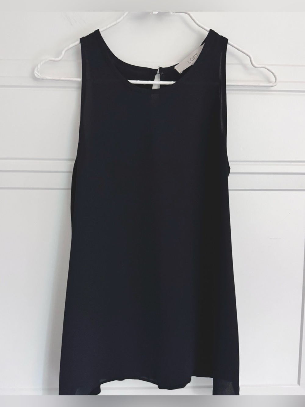 LOFT Black Tank Top with Keyhole Back, XSP